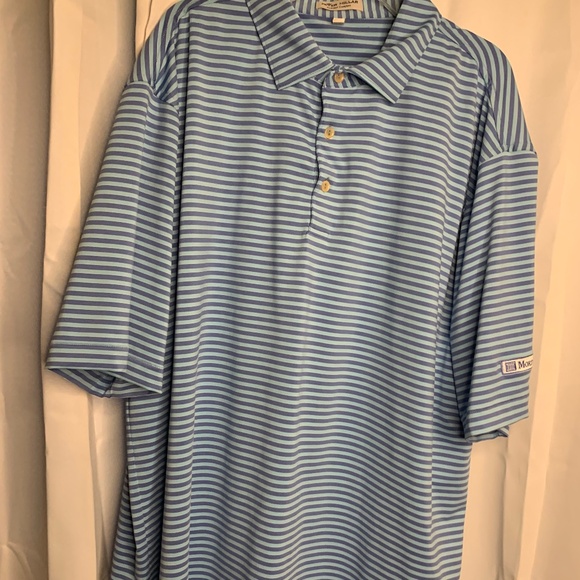 Peter Millar Summer Comfort Polo, Blue Stripes, XL - Picture 1 of 7
